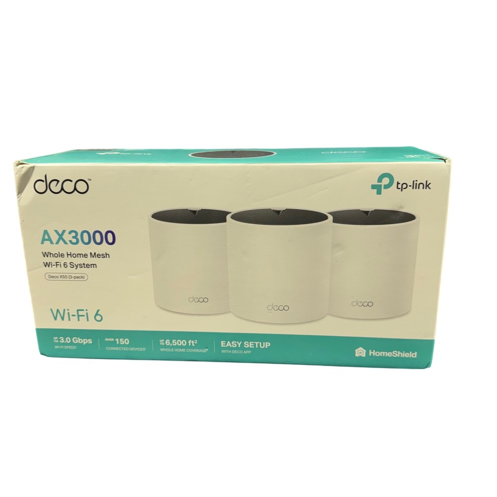 TP-Link Deco AX3000 Whole Home Mesh Wi-Fi 6 System Deco X55 3-Pack White NEW
